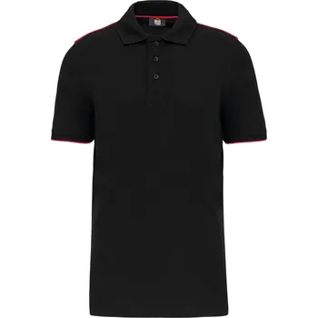 Pánská móda Pánské pracovní piqué polo "Day-to-Day" WK 270 black-red M