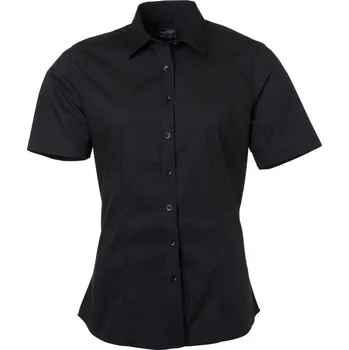 Dámská košile Popelínová halenka s krátkým rukávem JN 679 black XL