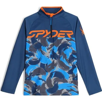 Dívčí mikina SPYDER - BOY CAMO 1/2 ZIP-SWEATERS DĚTSKÁ FUNKČNÍ MIKINA MODRÁ 38C015401-TNVL