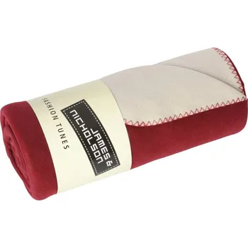 přikrývka 2-vrstvá fleecová deka JN 952 bordeaux-cream onesize