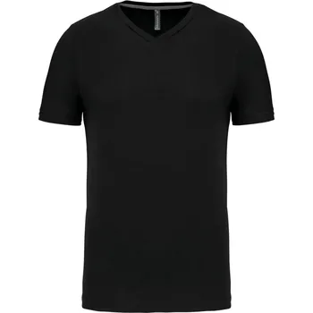 Pánské tričko s výstřihem do V K 357 black M