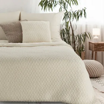 deka Luxusní deka KAYLA s reliéfním vzorem - krémová
