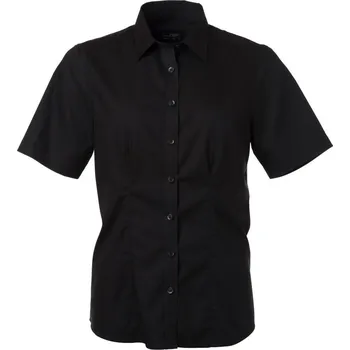 Mikro keprová halenka s krátkým rukávem JN 683 black S