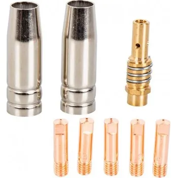 Příslušenství ke svářečce Tryska pro svařovací stroj migomat 0,6mm + 0,8mm + sada krytů Geko 82484