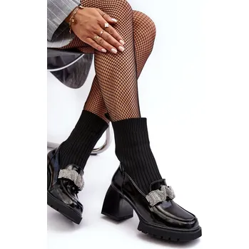 Dámské kozačky Botky Dámské se Soketou na Podpatku SBarski MR870-41 Barva: Černá, Velikost: 38