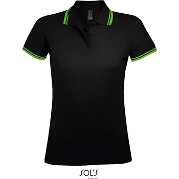 Dámské tričko Dámské piqué polo Pasadena Women black-lime L