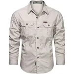 Taktická pánská košile military z bavlny Barva: Béžová, Velikost: M