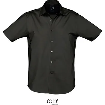 Pánská košile Elastická košile s krátkým rukávem Broadway black L