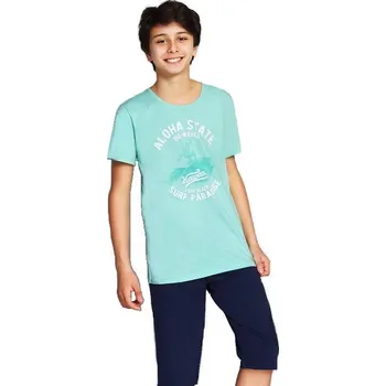 Chlapecké pyžamo 1F0684 zelená 134-140-9-10-let