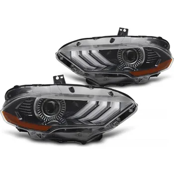 Přední světlomet TUNING-TEC Přední světla Ford Mustang 18-21 černé TRU DRL LED