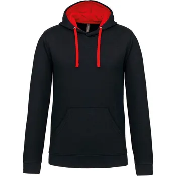Pánská mikina Kontrastní mikina s kapucí K 446 black-red L