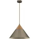 Lustr na lanku SINGLE 1xE27/15W/230V mosaz/buk