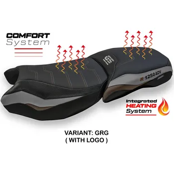 Moto sedlo TPZ Italia Vyhřívaný potah sedla BMW R 1250 GS Adventure (19-24) Heating Comfort potah sedla: s logem GRG (grey-gold)