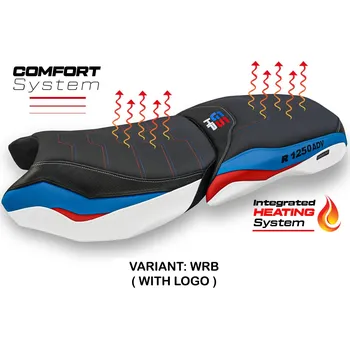 Moto sedlo TPZ Italia Vyhřívaný potah sedla BMW R 1250 GS Adventure (19-24) Heating Comfort potah sedla: s logem WRB (white-red-blue)