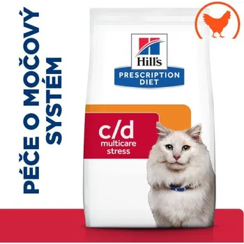 Krmivo pro kočku Hill's PD Cat C/D Multicare Urinary Stress Struvite/Oxalate Chicken 8kg
