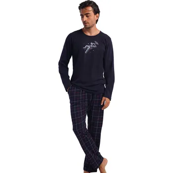 Pánské pyžamo Pyžamo pro muže s KOSMONAUTEM a vesmírné sny 1XL-4XL 1P1870 modrá 4xl