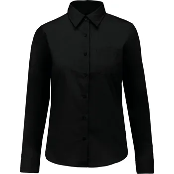 Dámská halenka Popelínová halenka "Jessica" s dlouhým rukávem K 549 black 3XL