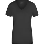Dámské elastické tričko s výstřihem do V JN 928 black L