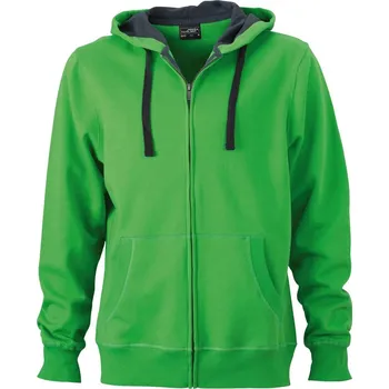Pánská mikina Těžká pánská mikina s kapucí JN 595 green-carbon S