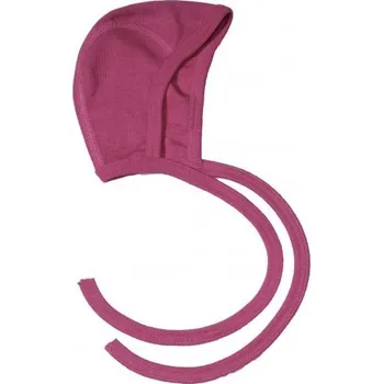 Kojenecká čepice Zavazovací čepička z merino vlny a hedvábí růžová Cosilana Velikost: 41-43cm (vel 62/68)