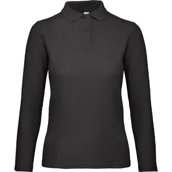 Dámská košile Dámské piqué polo s dlouhým rukávem ID.001 LSL /women black S