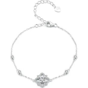 Náramek For Silver Náramek s Moissanitem 0,5ct Květ - Stříbro 925