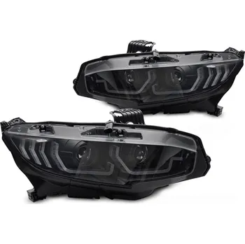 Přední světlomet TUNING-TEC Přední světla Honda Civic X 16-21 černé DRL SEQ