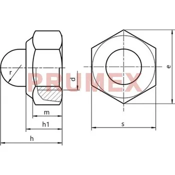 Matice Matice klobouková samojistná DIN 986 M12 |06| pozink