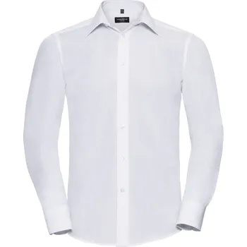 Pánská košile Popelínová košile s dlouhým rukávem 924M white XL
