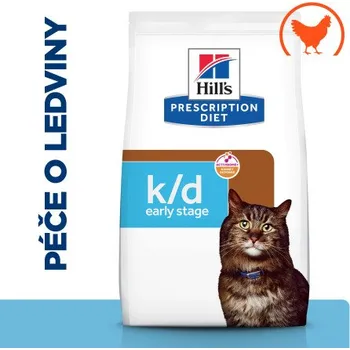 Krmivo pro kočku Hill's PD Cat K/D Kidney Care Early Stage Chicken 1,5kg + CashBack 26 Kč