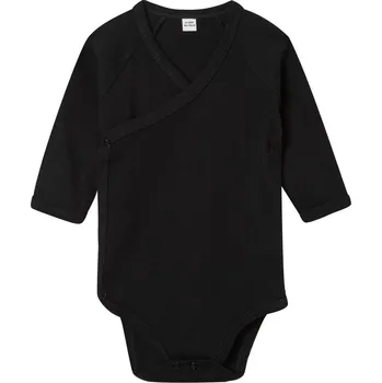 Kojenecký body Dětské zavinovací body s dlouhým rukávem BZ 60 black 0-3