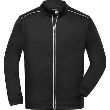 Pánská mikina Pánská pracovní pletená fleecová bunda - Solid JN 898 black-black 3XL