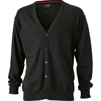 Dámský svetr Pánský cardigan s výstřihem do V JN 661 black 3XL