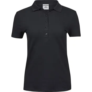 Dámské tričko Dámské luxusní elastické piqué polo z těžké bavlny TJ 145 black S