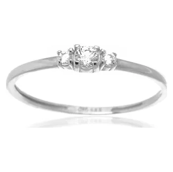 Prsten Dámský prsten z bílého zlata s čirými zirkony PR0653F + DÁREK ZDARMA