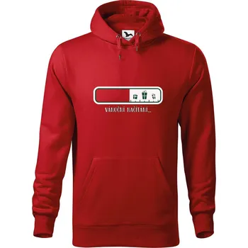 Pánská mikina DOBRÝ TRIKO Mikina s potiskem a kapucí Načítání vánoc Velikost pánské mikiny: 4XL, Barva: Červená