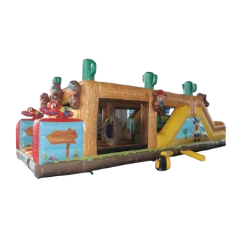 Skákací hrad Nafukovací atrakce opičí dráha | Kovboj | Se skluzavkou | TOP provedení | Česká certifikace