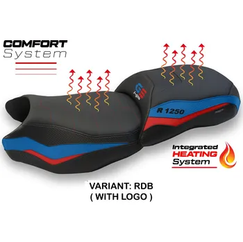 Moto sedlo TPZ Italia Vyhřívaný potah sedla BMW R 1250 GS (19-23) Heating Comfort potah sedla: s logem RDB (red-blue)