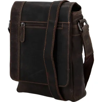 Pánská aktovka Green Wood | Pánská kožená crossbody taška Green Wood Ismauelo tmavě hnědá | allBAGS.cz