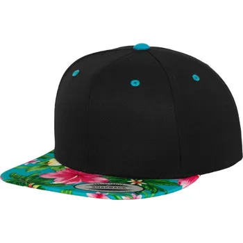 Kšiltovka 6 panelová baseballová kšiltovka 6089F/6089BD/6089CB black-aqua onesize