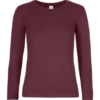 Dámské tričko Dámské tričko z těžké bavlny s dl. rukávem #E190 LSL /women burgundy M