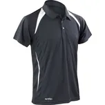 Pánské týmové piqué polo S 177M black-white S