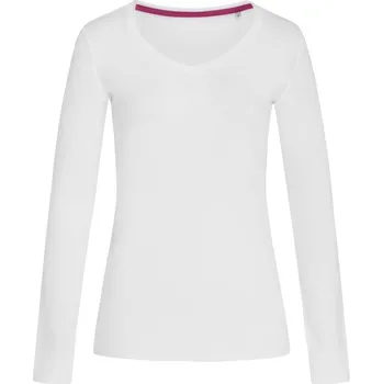 Dámské tričko Dámské tričko s dlouhým rukávem V-Neck T "Claire" LSL white L