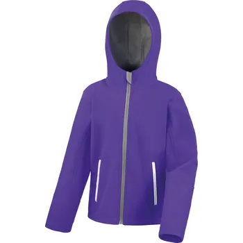 Chlapecká bunda Dětská 3-vrstvá softshellová bunda s kapucí R224JY purple-grey XL