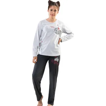 Šedé dívčí pyžamo s králíčkem nebo zajíčkem 1F0798 šedá 122-128-7-8-let