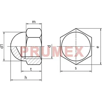 Matice Matice klobouková DIN 1587 M8 nerez A4