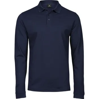 Pánské elastické piqué polo s dlouhým rukávem TJ 1406 navy XL
