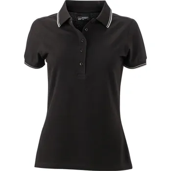 Dámské tričko Dámské piqué polo JN 985 black-white M