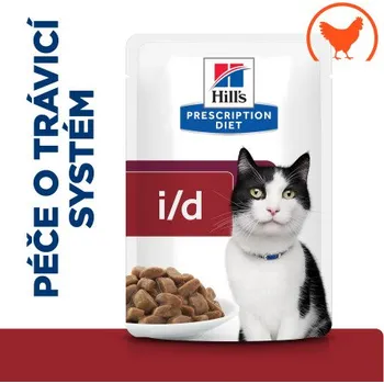 Pro kočku Hill's PD Cat I/D Gastrointestinal Chicken kaps. 12x85g