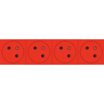 Elektrická zásuvka LEGRAND Zásuvka MOSAIC 077174L 4X2P+T červená 077174L